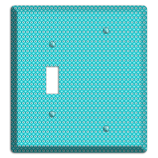 Turquoise Tiny Double Scallop Toggle / Blank Wallplate