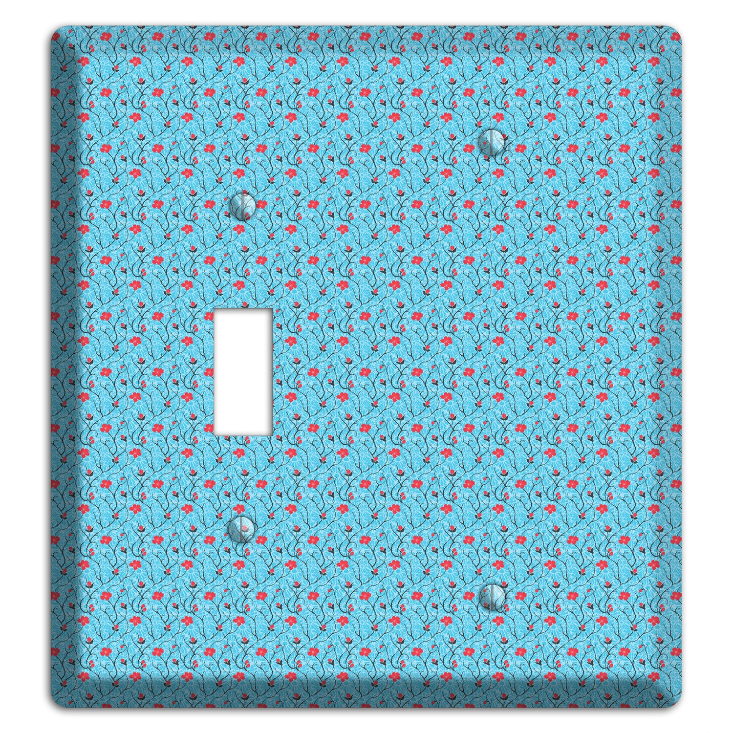 Light Blue Calico Toggle / Blank Wallplate