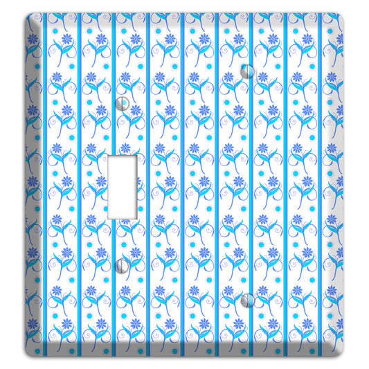 Blue Floral Pattern Toggle / Blank Wallplate