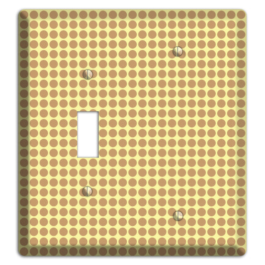 Yellow with Light Brown Tiled Small Dots Toggle / Blank Wallplate