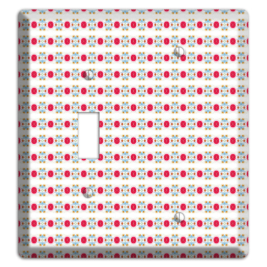 Off White with Red Blue Olive Tapestry Toggle / Blank Wallplate