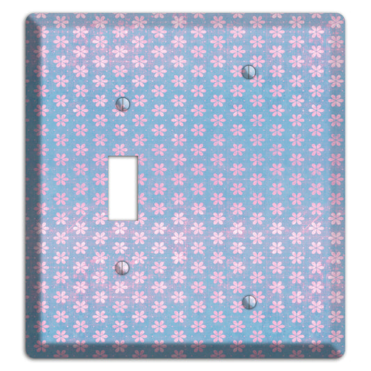 Periwinkle Grunge Floral Contour Toggle / Blank Wallplate