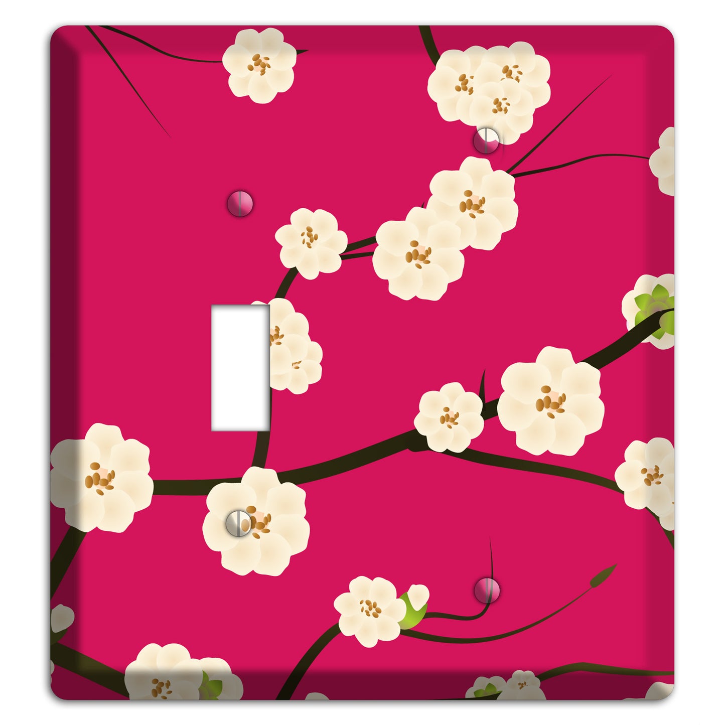 Red Cherry Bloosoms Toggle / Blank Wallplate