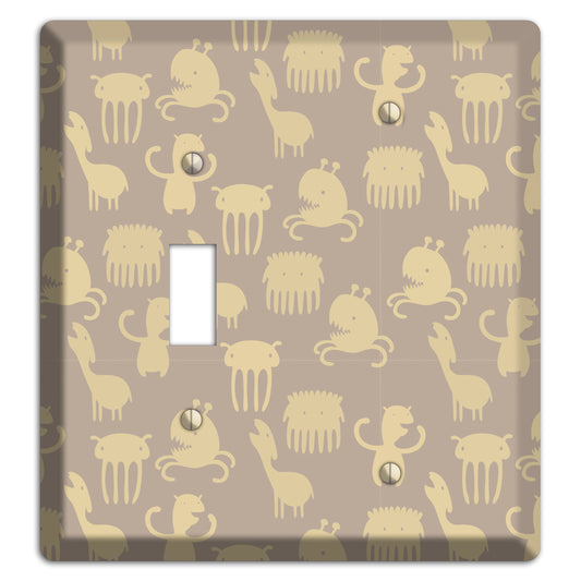 Silly Monsters Brown Toggle / Blank Wallplate