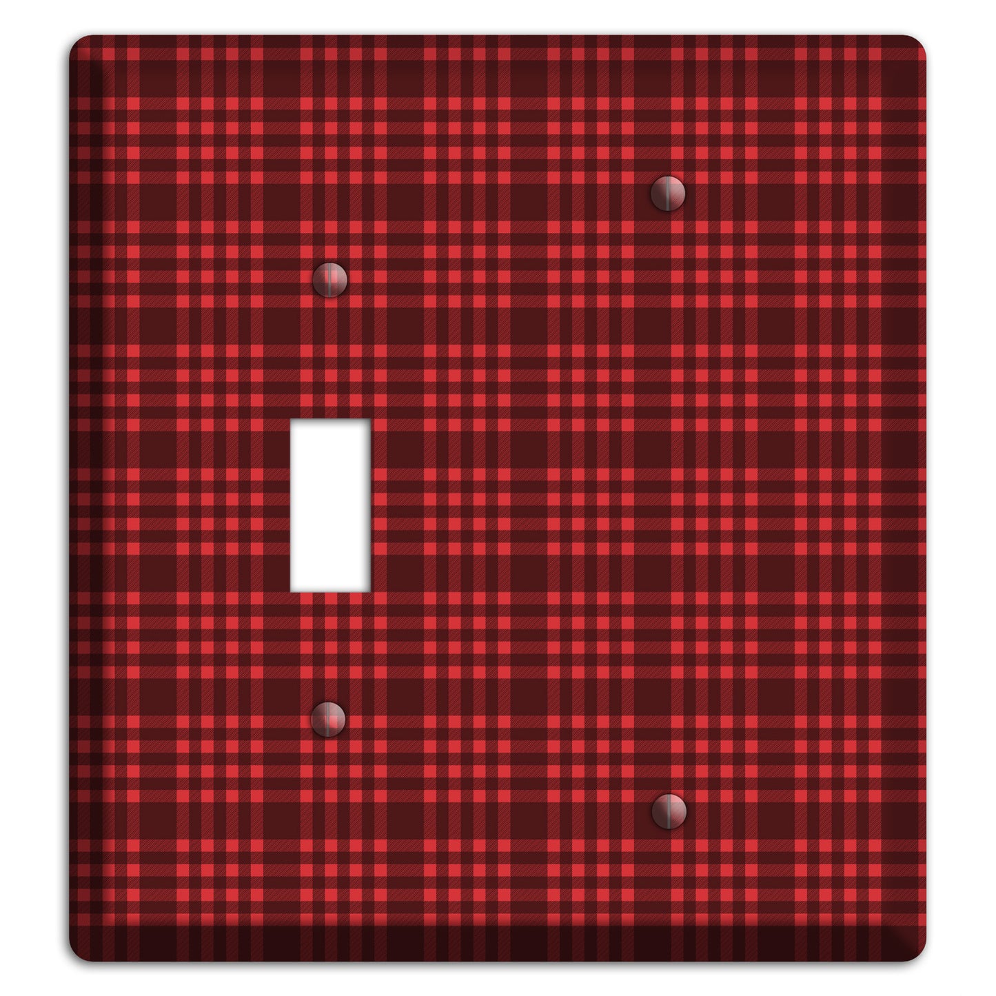 Maroon Plaid Toggle / Blank Wallplate