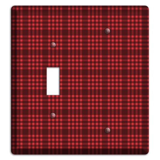 Maroon Plaid Toggle / Blank Wallplate