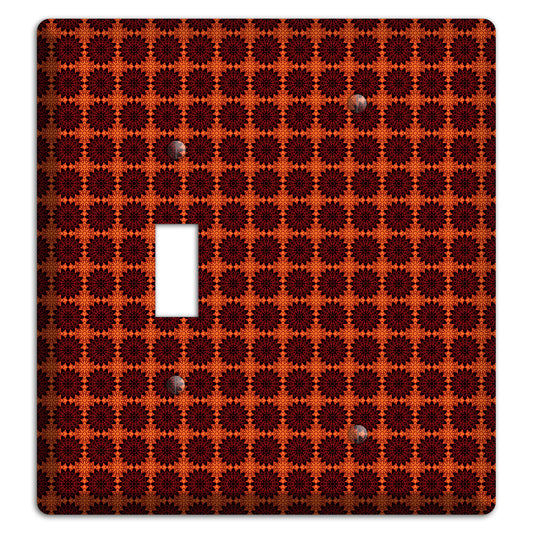 Red with Tiled Maroon Foulard Toggle / Blank Wallplate