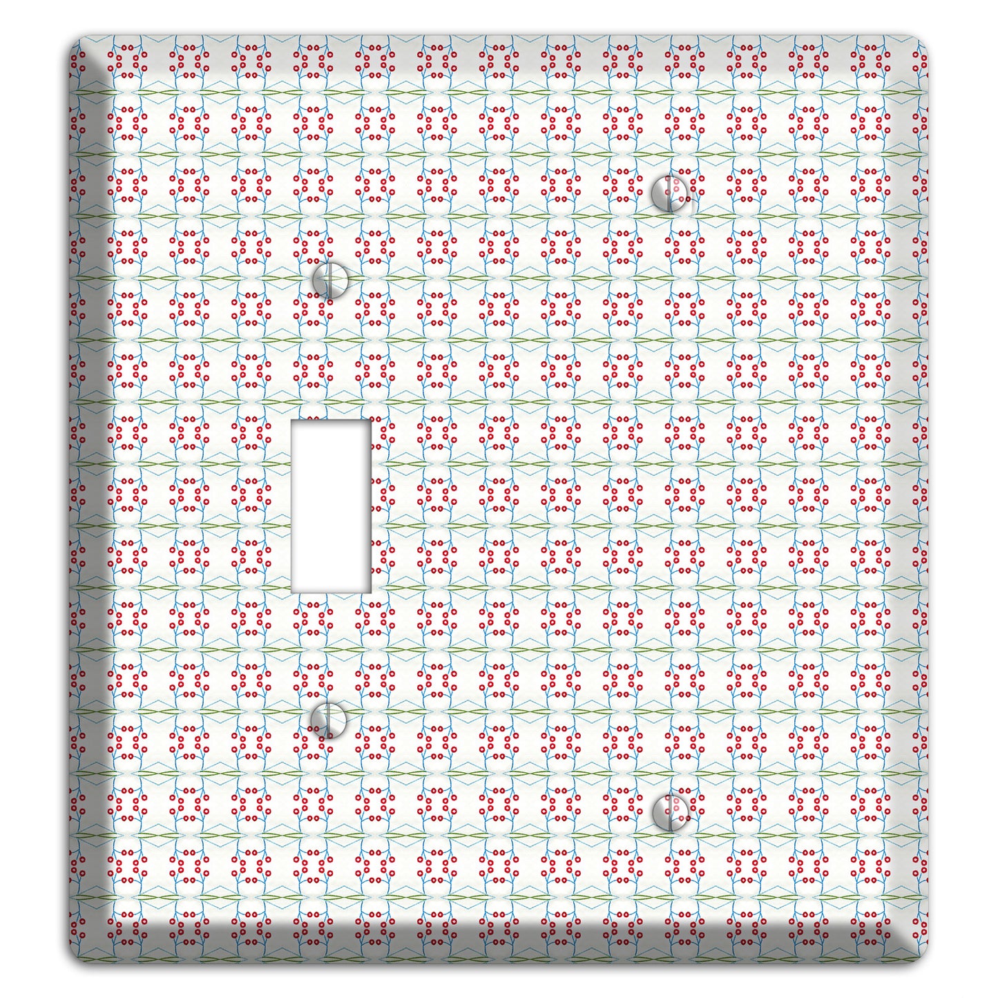 White with Red and Green Tapestry Toggle / Blank Wallplate