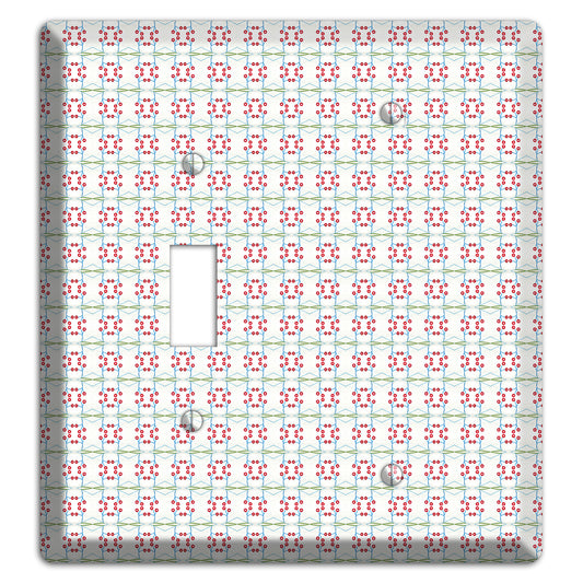 White with Red and Green Tapestry Toggle / Blank Wallplate