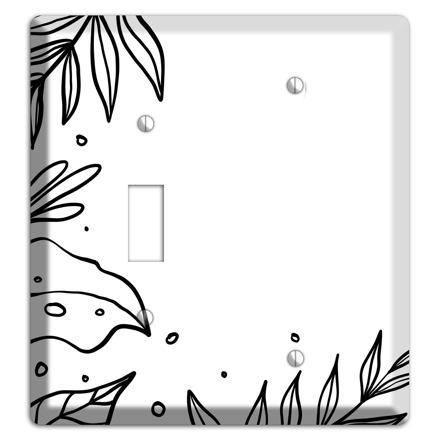 Hand-Drawn Floral 14 Toggle / Blank Wallplate