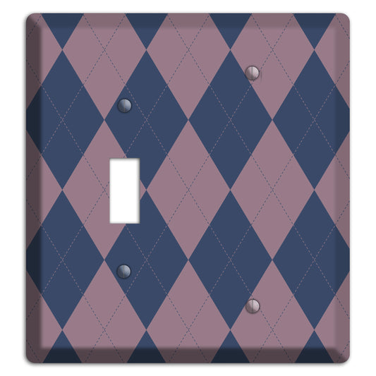 Purple Argyle Toggle / Blank Wallplate