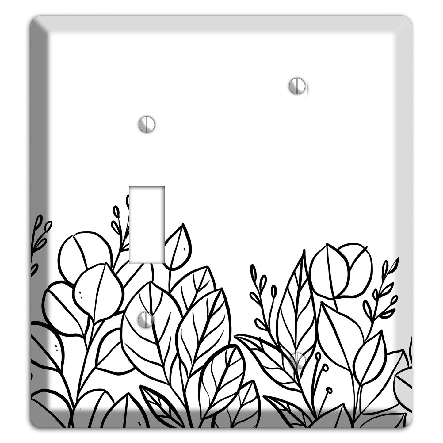 Hand-Drawn Floral 15 Toggle / Blank Wallplate