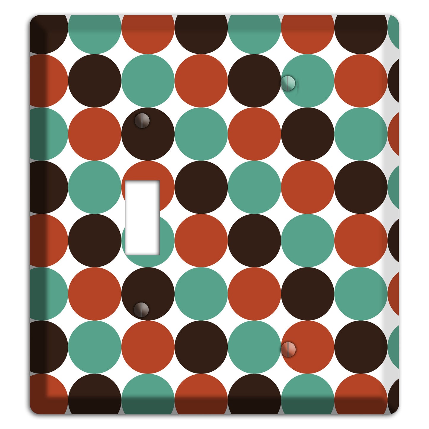 Black Teal Maroon Dots Toggle / Blank Wallplate