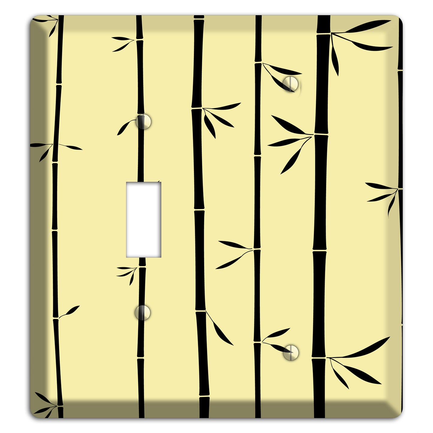 Yellow and Black Bamboo Toggle / Blank Wallplate