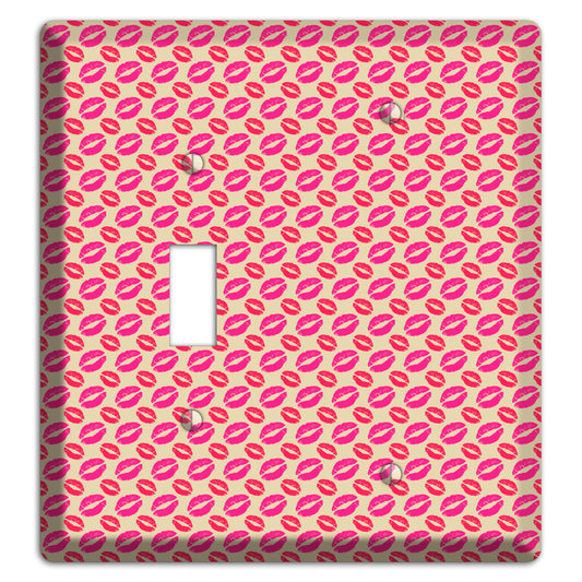 Pink and Red Kisses Toggle / Blank Wallplate