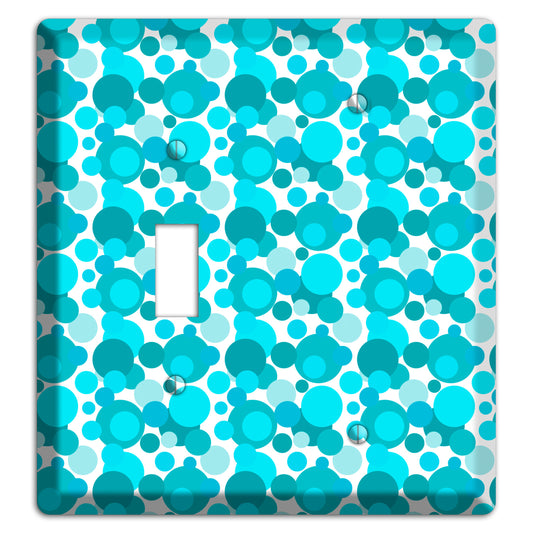 Multi Turquoise Bubble Dots Toggle / Blank Wallplate