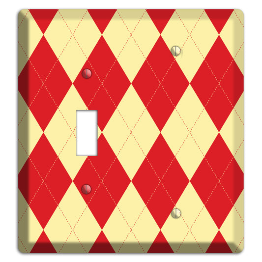 Orange and Yellow Argyle Toggle / Blank Wallplate