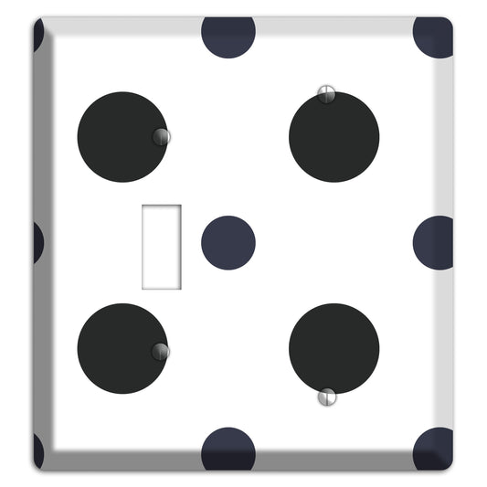 Black Multi Medium Polka Dots Toggle / Blank Wallplate