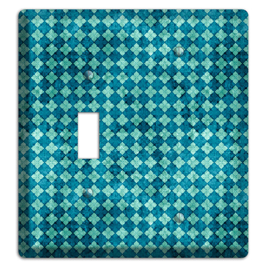 Turquoise Grunge Diamond Toggle / Blank Wallplate