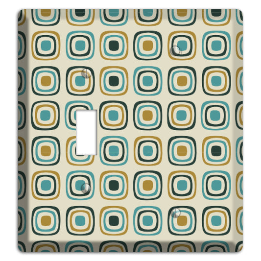 Yellow and Blue Rounded Squares Toggle / Blank Wallplate