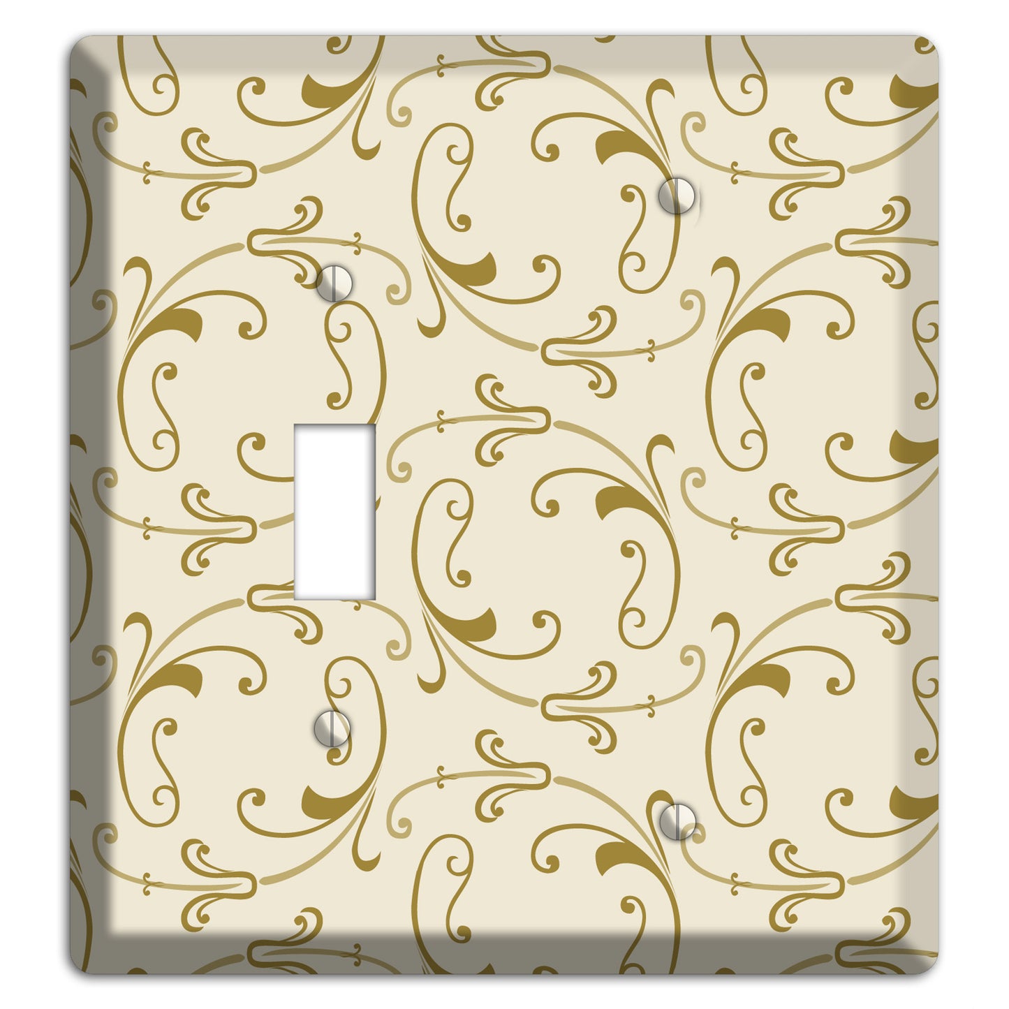 Off White with Gold Victorian Sprig Toggle / Blank Wallplate