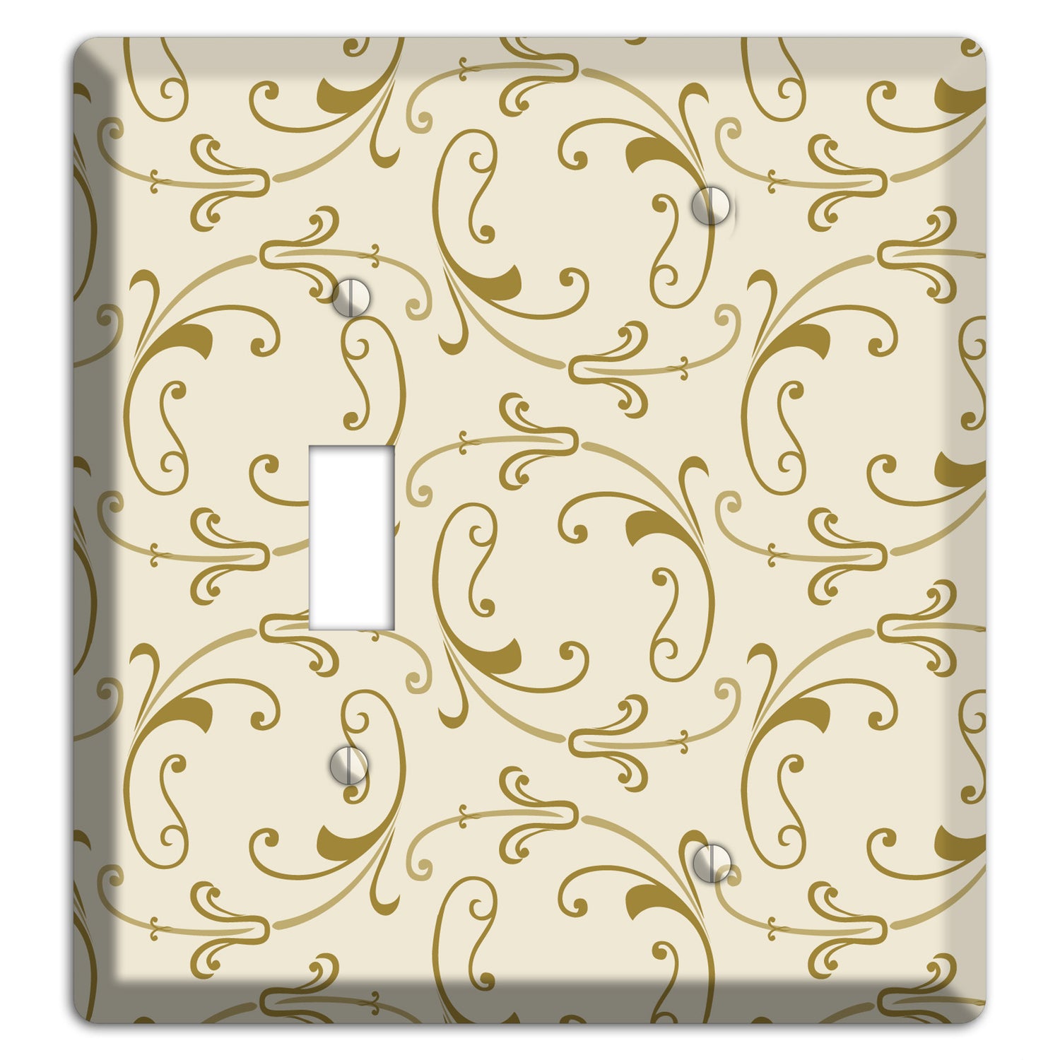 Off White with Gold Victorian Sprig Toggle / Blank Wallplate