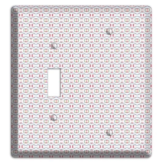 White with Red Tapestry Contour Toggle / Blank Wallplate