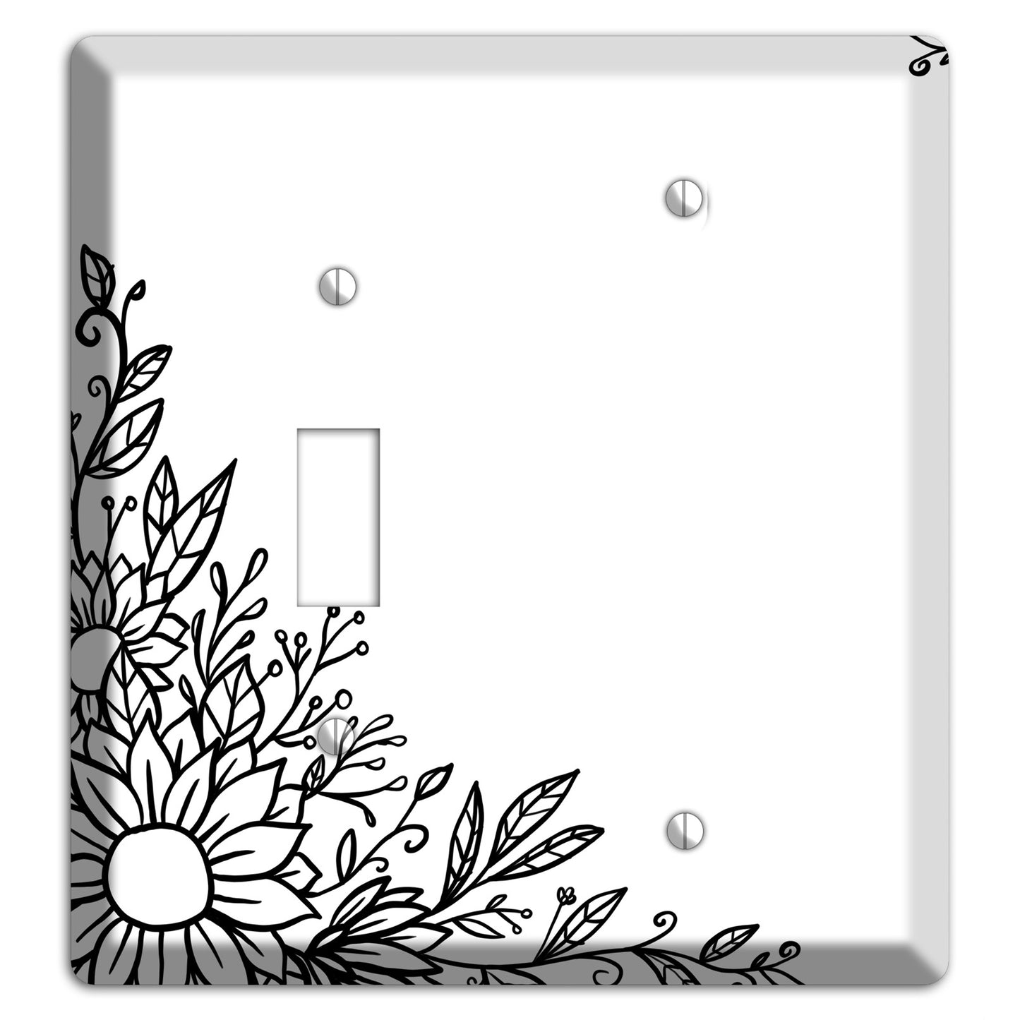 Hand-Drawn Floral 6 Toggle / Blank Wallplate