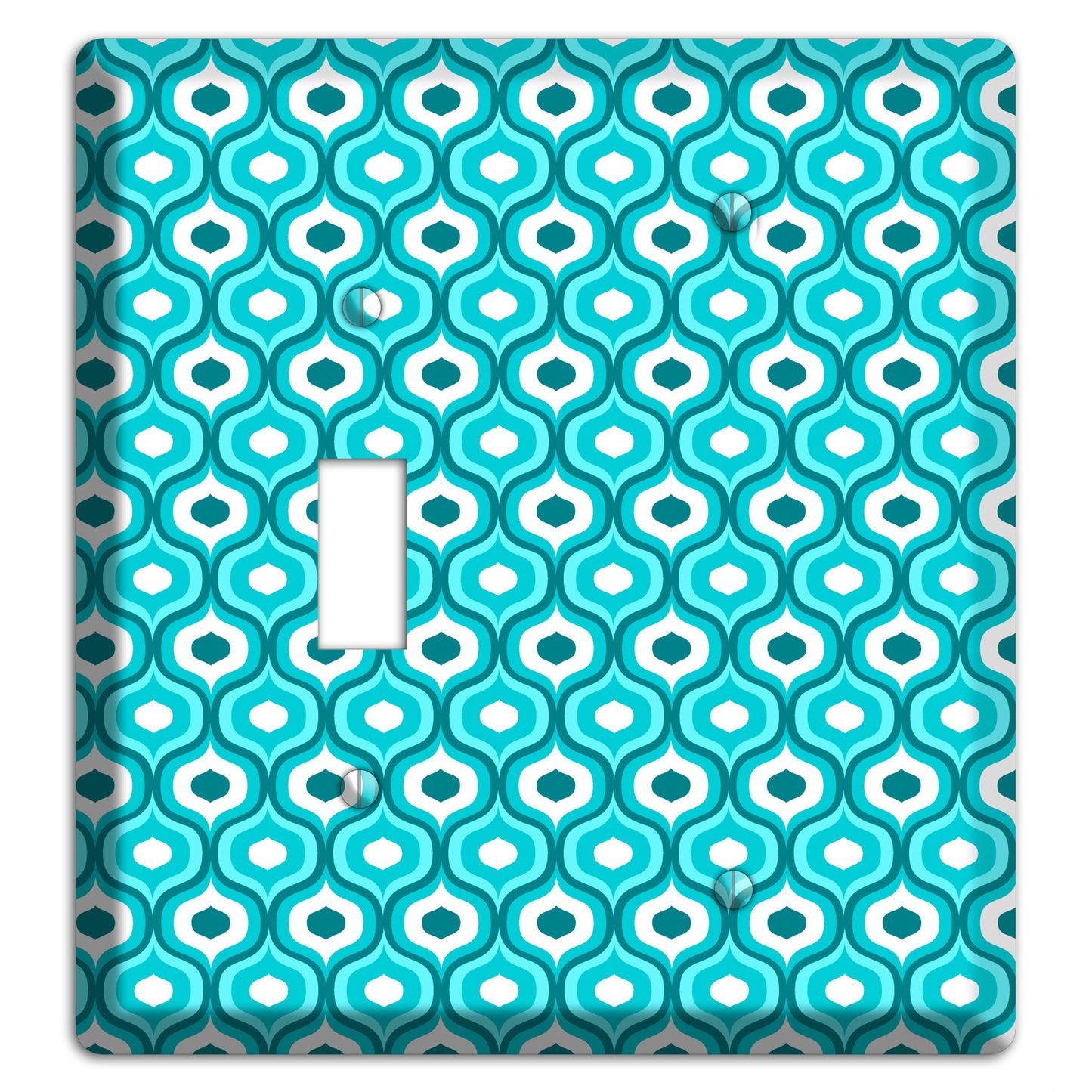 Multi Turquoise Double Scallop 2 Toggle / Blank Wallplate