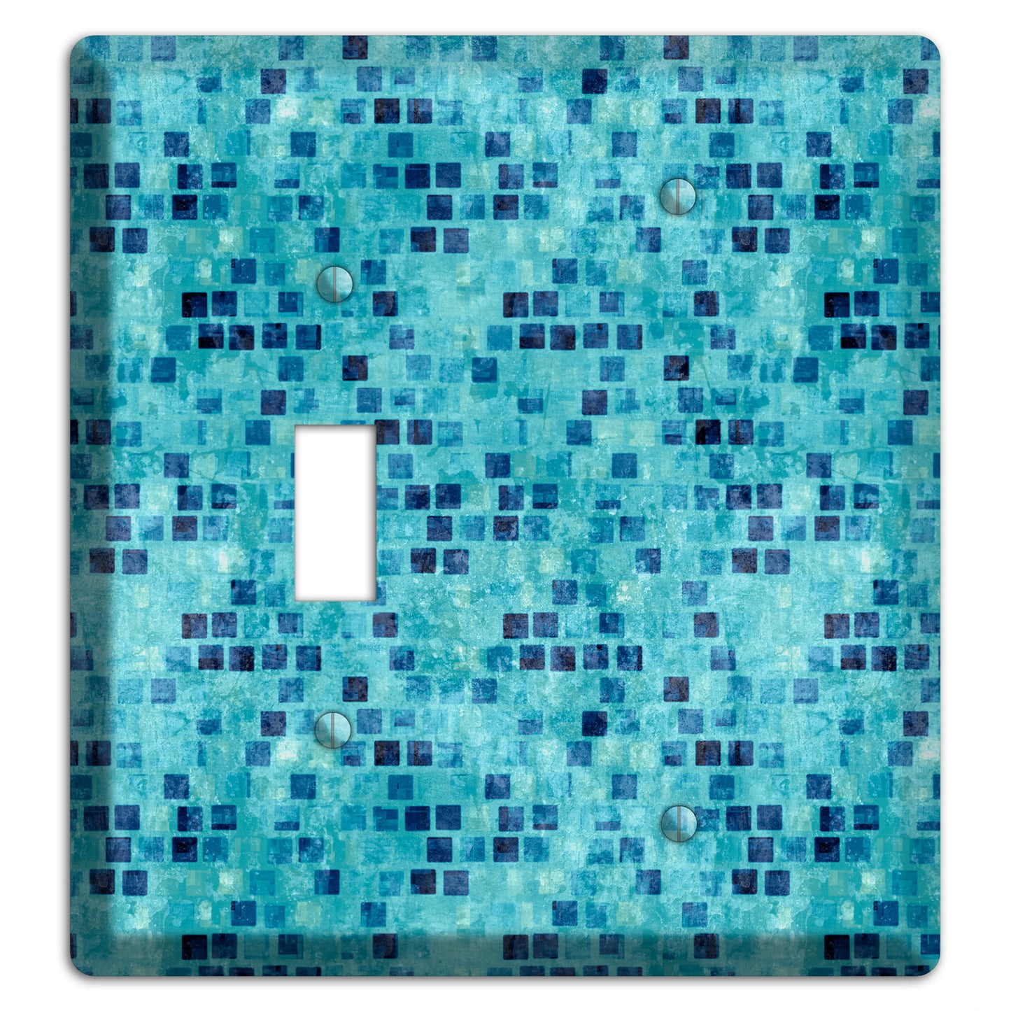 Turquoise Grunge Tile Toggle / Blank Wallplate