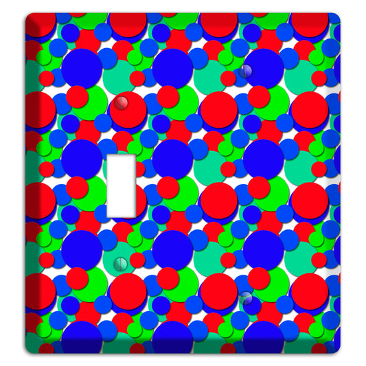 Red Blue Green Bubble Dots Toggle / Blank Wallplate