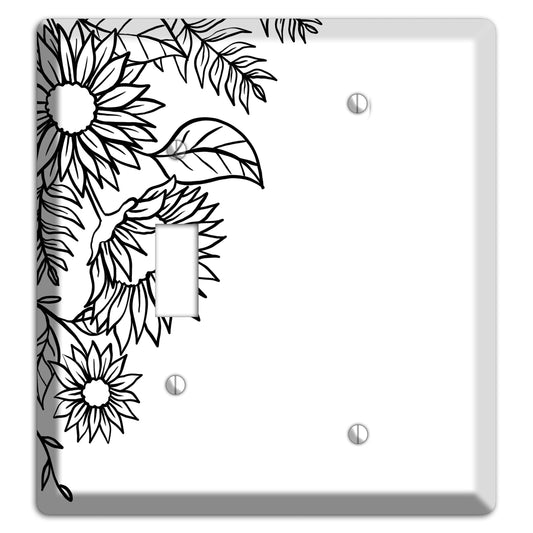 Hand-Drawn Floral 5 Toggle / Blank Wallplate