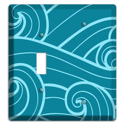 Abstract Curl Turquois Toggle / Blank Wallplate