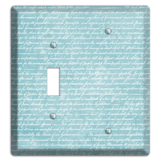 Blue Stained Script Toggle / Blank Wallplate