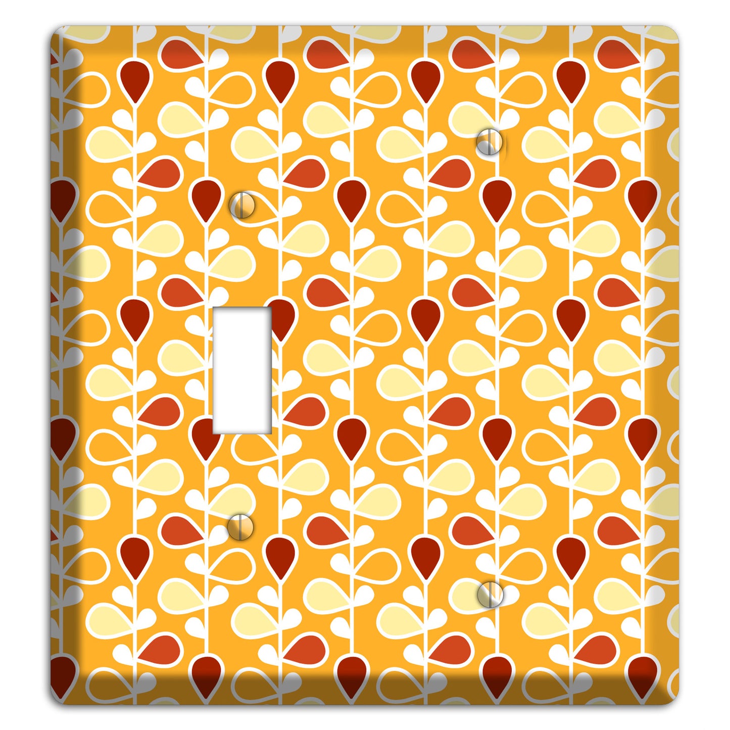 Orange with Yellow and Red Drop and Vine Toggle / Blank Wallplate