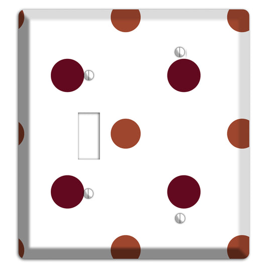 Multi Brown Medium Polka Dots Toggle / Blank Wallplate