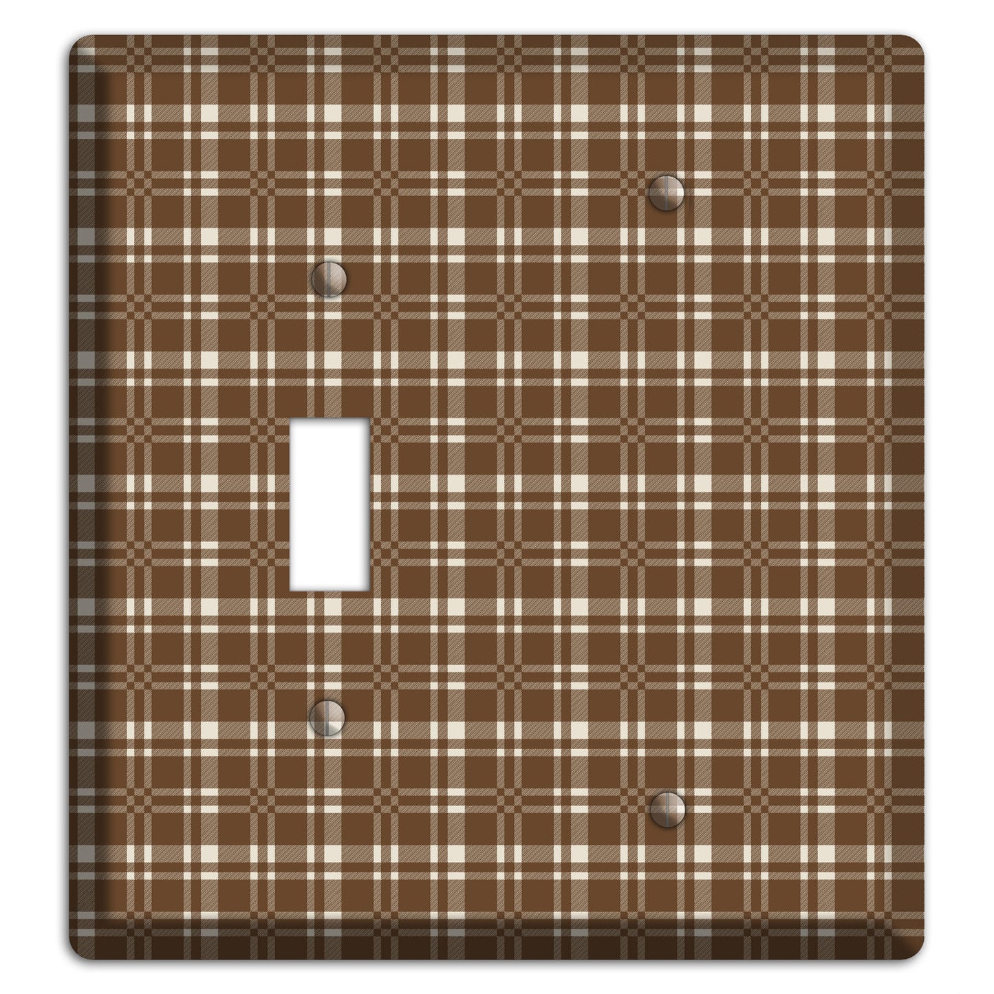 Medium Brown Plaid Toggle / Blank Wallplate