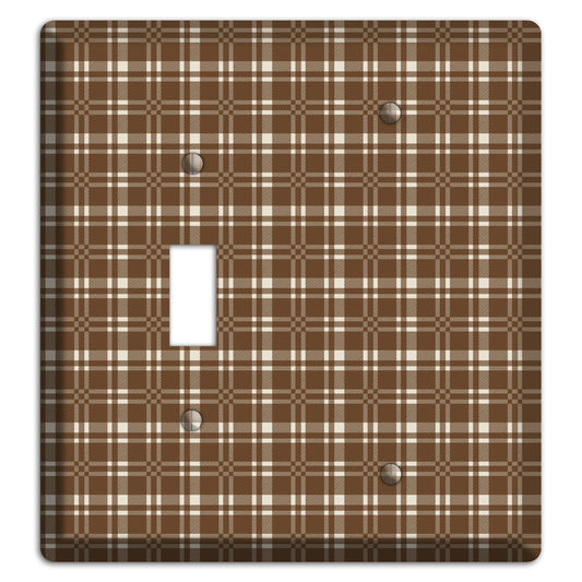 Medium Brown Plaid Toggle / Blank Wallplate