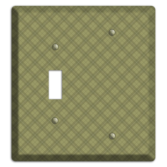 Green Plaid Toggle / Blank Wallplate