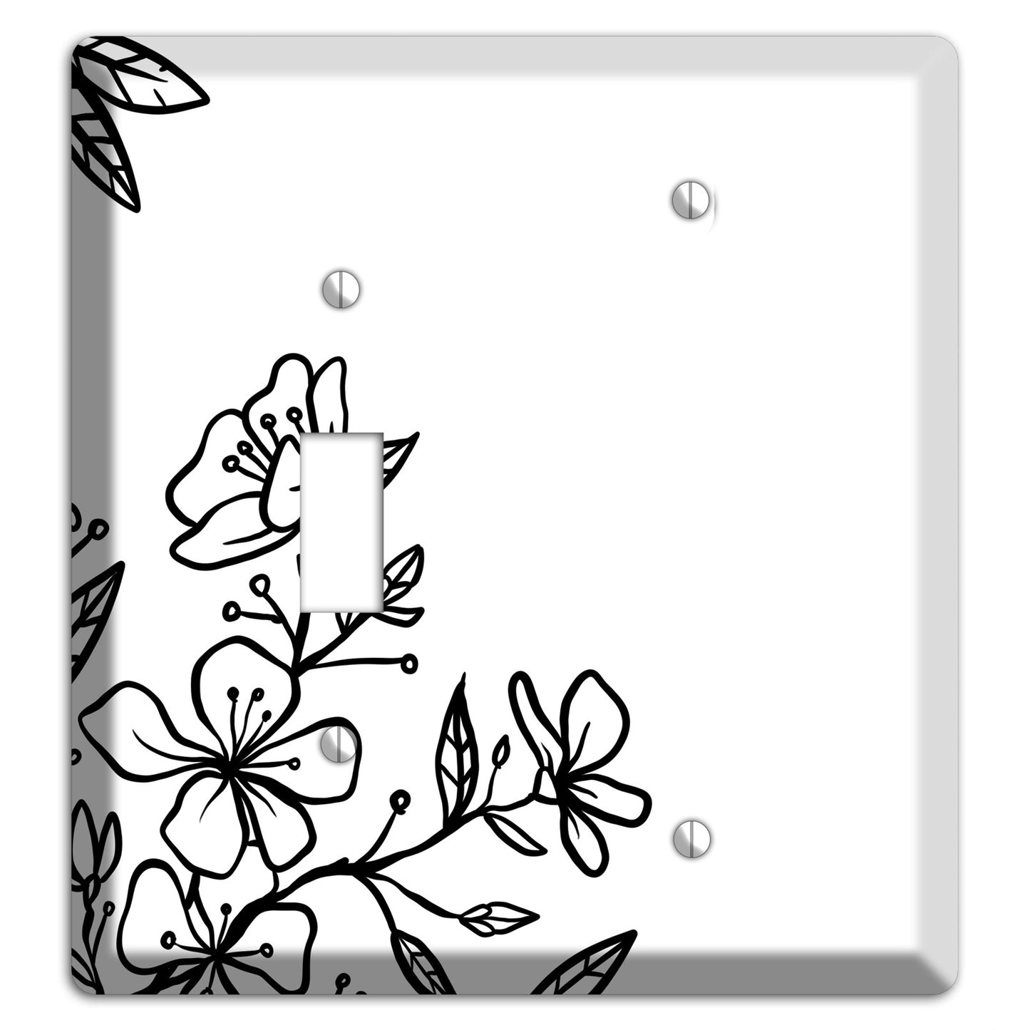 Hand-Drawn Floral 18 Toggle / Blank Wallplate