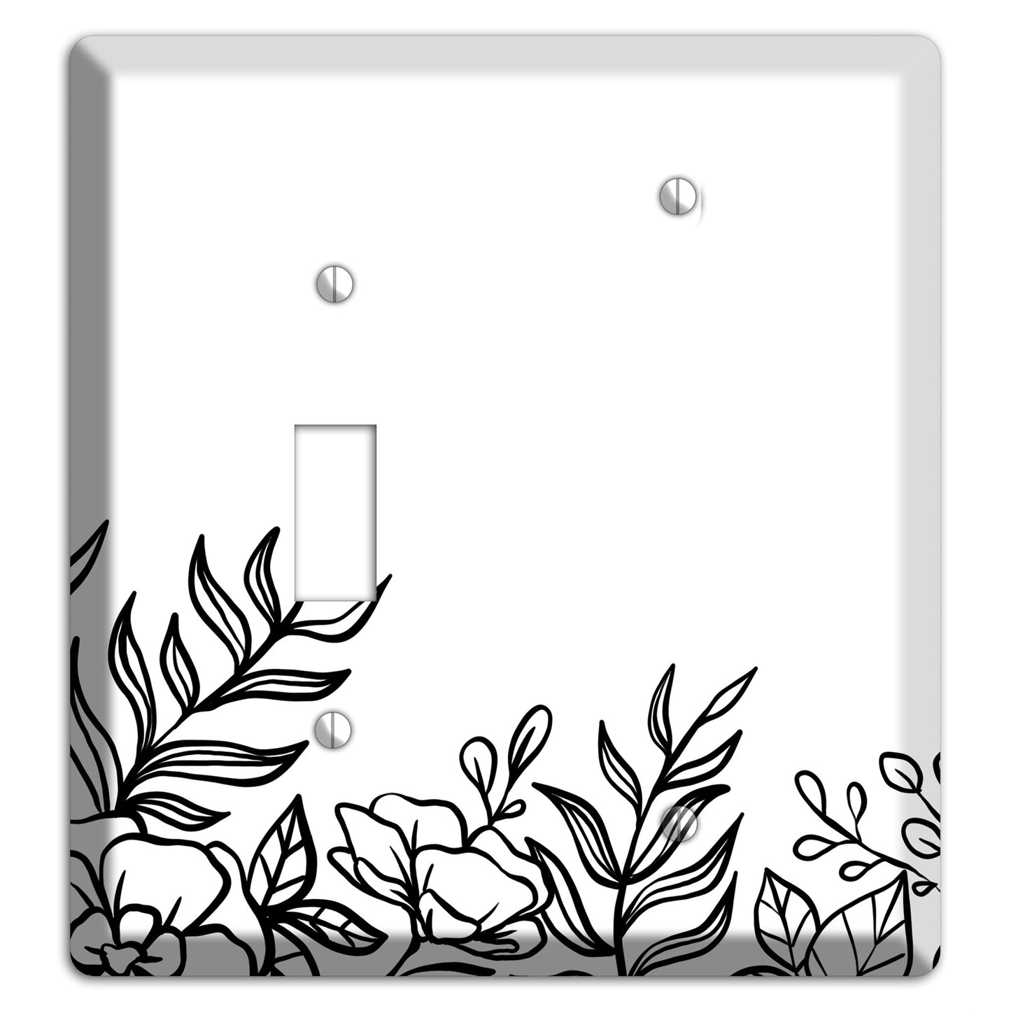 Hand-Drawn Floral 16 Toggle / Blank Wallplate