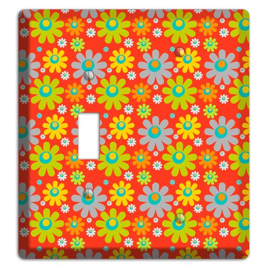 Orange and Yellow Flower Power Toggle / Blank Wallplate