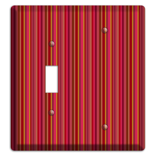 Multi Red Vertical Stripes 2 Toggle / Blank Wallplate