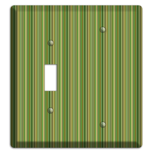 Multi Green Vertical Stripes Toggle / Blank Wallplate