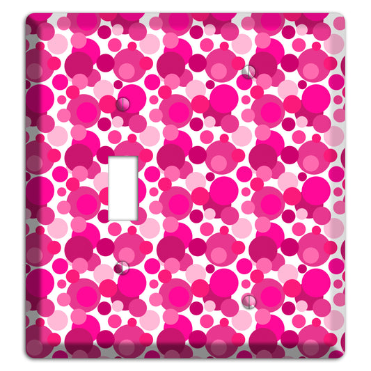 Multi Fuschia Bubble Dots Toggle / Blank Wallplate