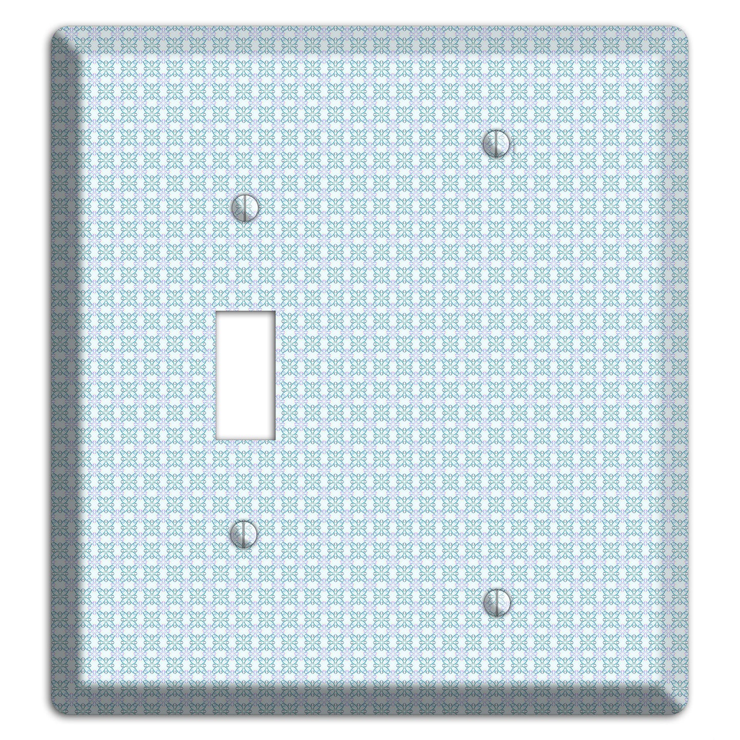 Light Blue and Lavender Tiled Tiny Arabesque Toggle / Blank Wallplate