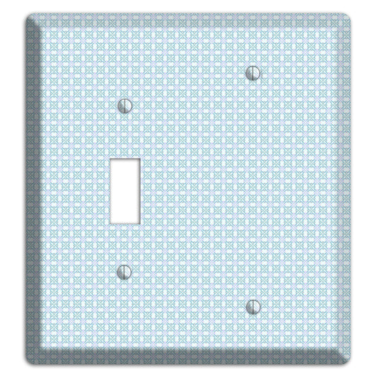 Light Blue and Lavender Tiled Tiny Arabesque Toggle / Blank Wallplate