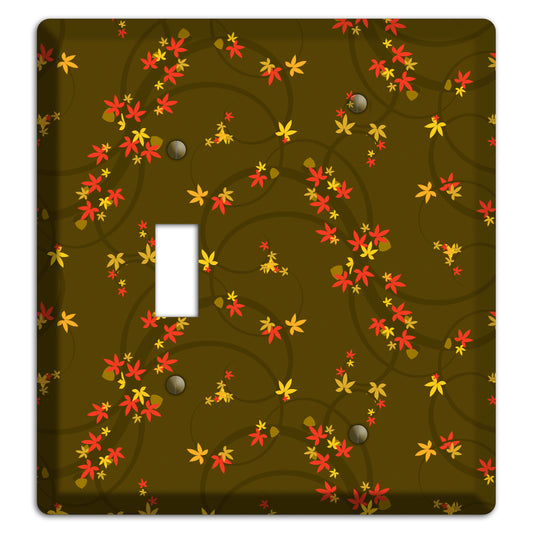 Brown Fall Flowers Toggle / Blank Wallplate