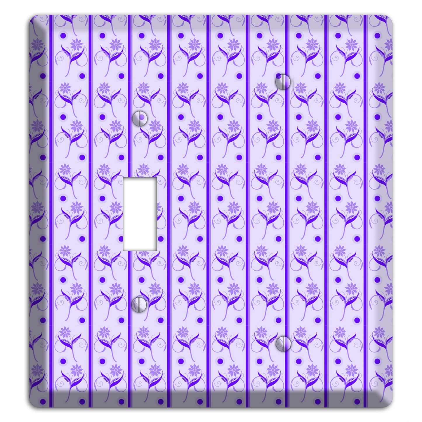 Purple Floral Pattern Toggle / Blank Wallplate