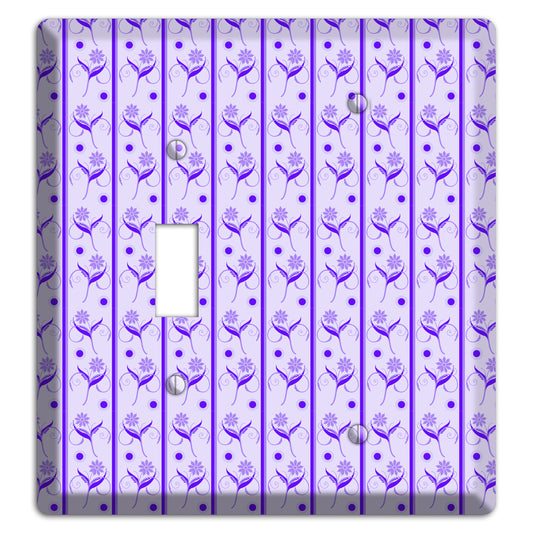 Purple Floral Pattern Toggle / Blank Wallplate